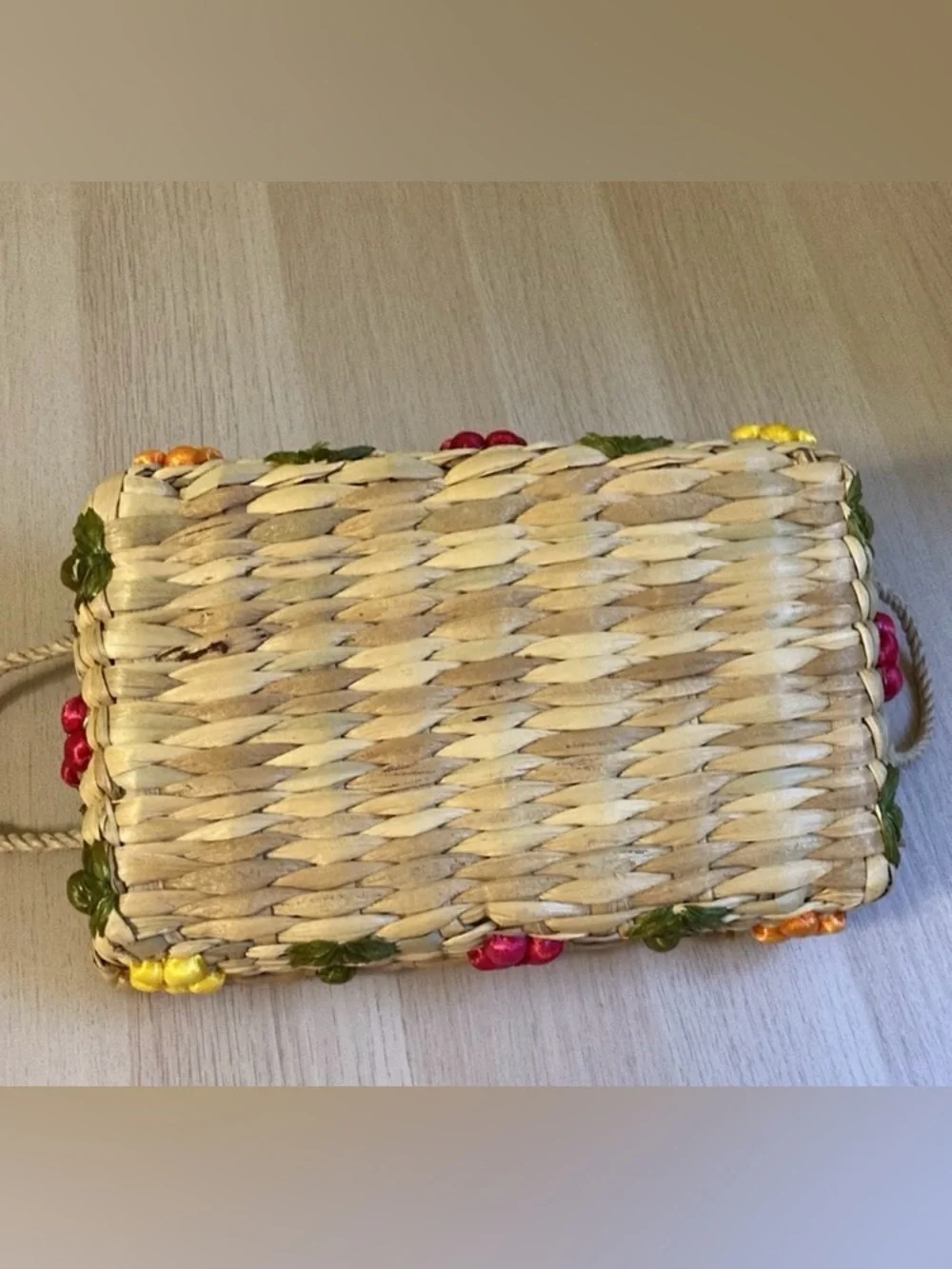 Vintage Woven Casserole Basket with Handles, 8x13 glass dish holder, flowers